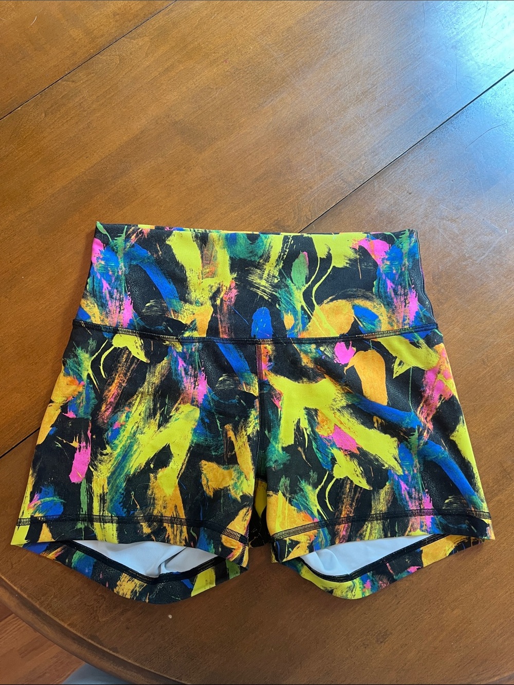 Lululemon High-Waist Multicolor Brushstroke Women’s Athletic Shorts